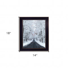 All Roads lead Home winter lane Black Framed Print Wall Art - Homeroots