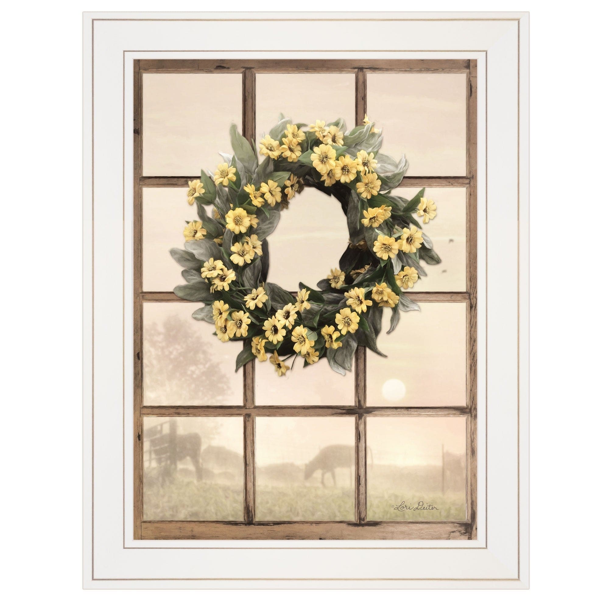 Country Gazing 2 White Framed Print Wall Art - Homeroots