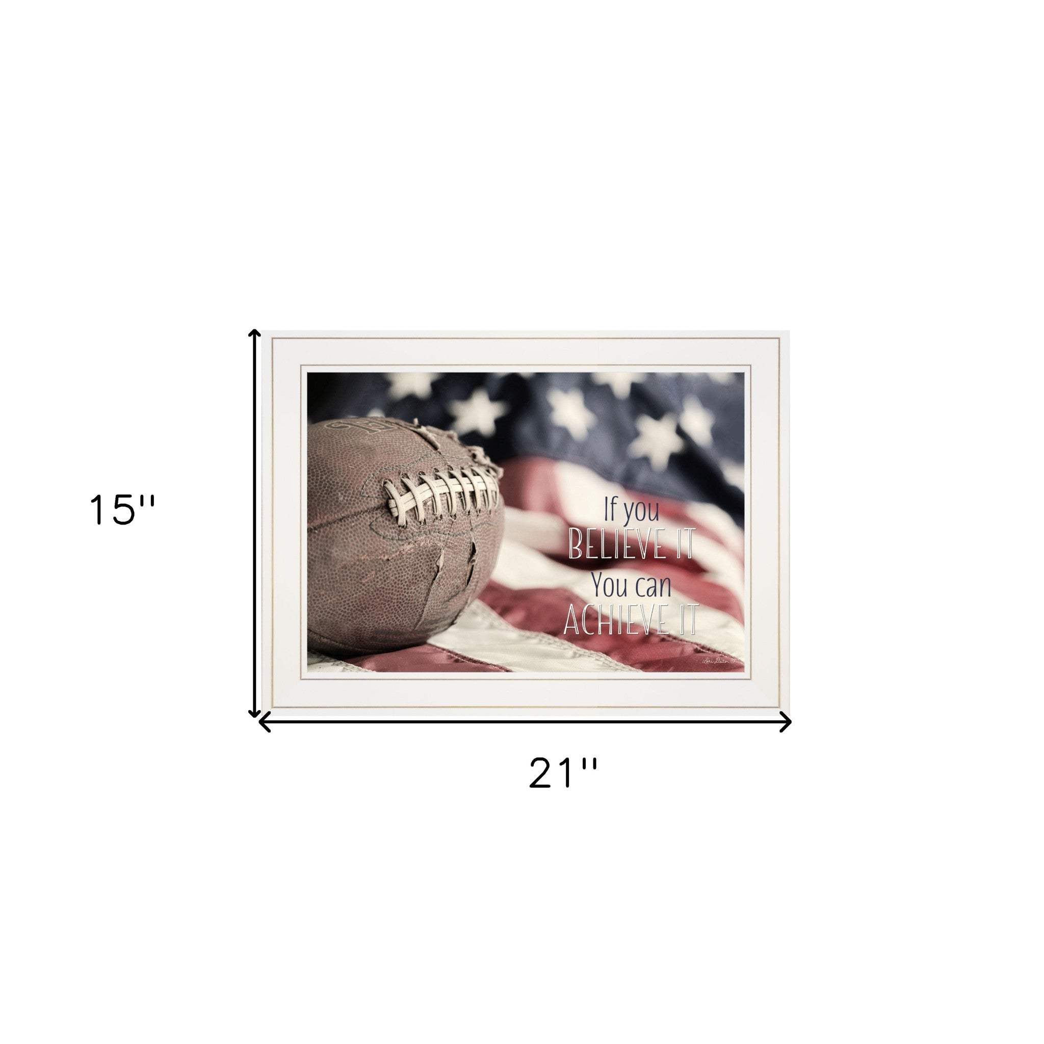 Football Believe It 1 White Framed Print Wall Art - Homeroots - Flyclothing LLC