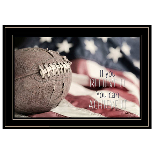 Football Believe It 2 Black Framed Print Wall Art - Homeroots - Flyclothing LLC