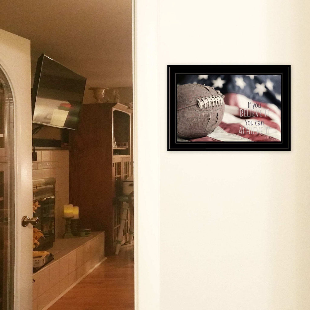 Football Believe It 2 Black Framed Print Wall Art - Homeroots - Flyclothing LLC