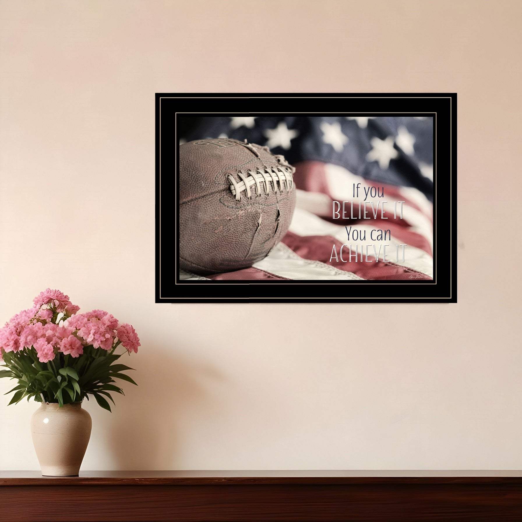 Football Believe It 2 Black Framed Print Wall Art - Homeroots - Flyclothing LLC