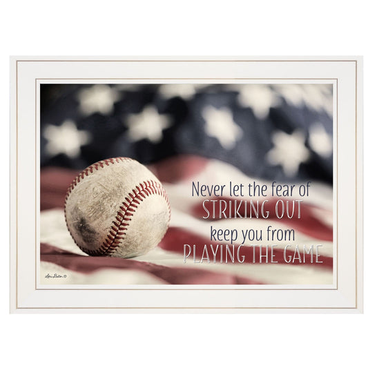 Baseball Playing the Game 1 White Framed Print Wall Art - Homeroots