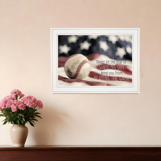 Baseball Playing the Game 1 White Framed Print Wall Art - Homeroots