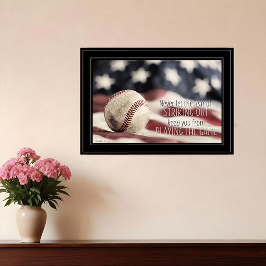 Baseball Playing the Game 2 Black Framed Print Wall Art - Homeroots