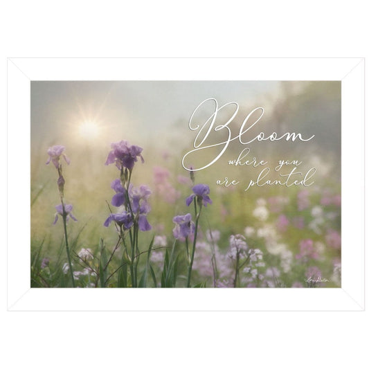 Bloom Where You are Planted White Framed Print Wall Art - Homeroots