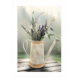 Lavender Watering Can 2 White Framed Print Wall Art - Homeroots