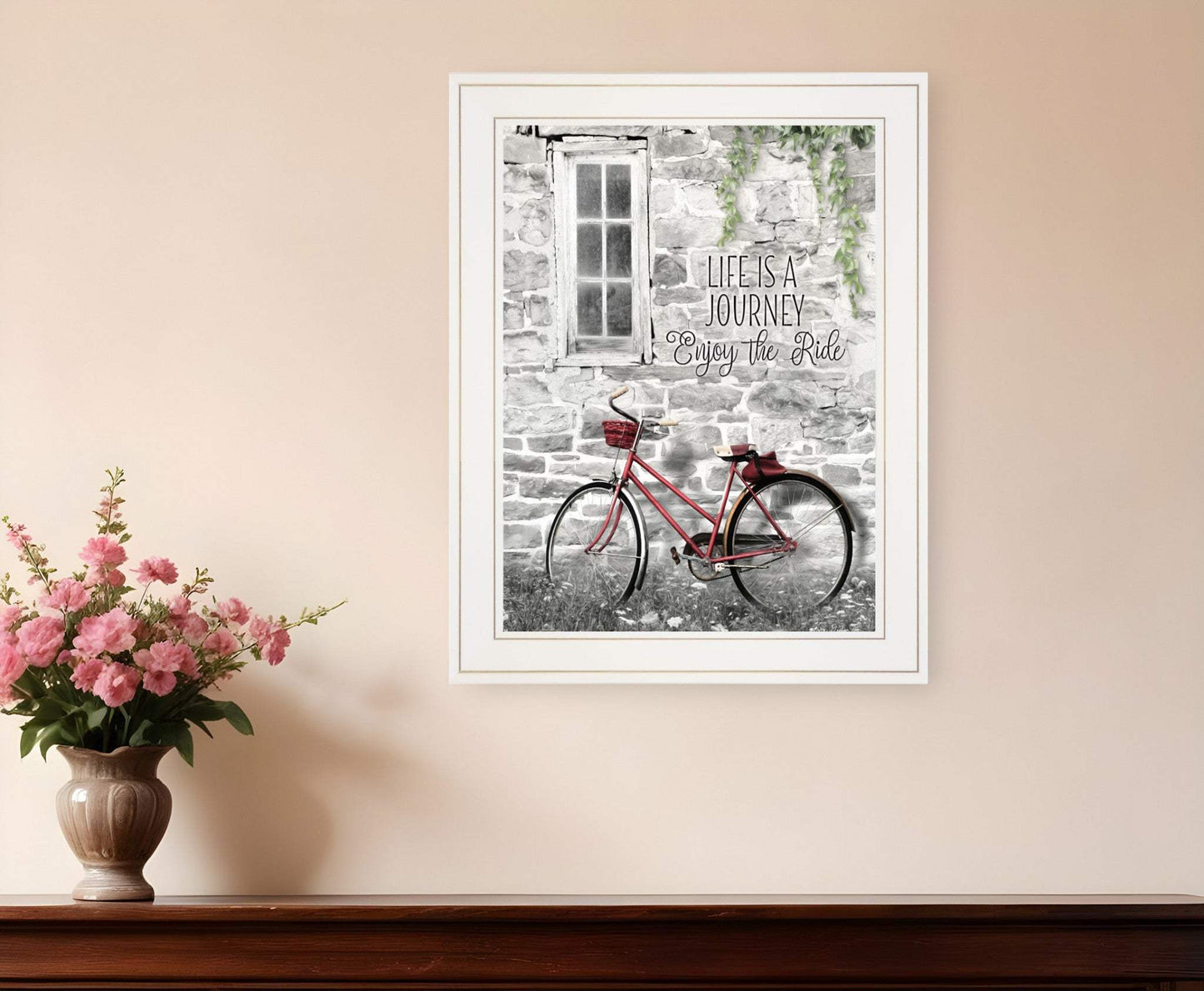 Life is a Journey 2 White Framed Print Wall Art - Homeroots - Flyclothing LLC