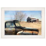 Vintage Farm Trucks 1 White Framed Print Wall Art - Homeroots