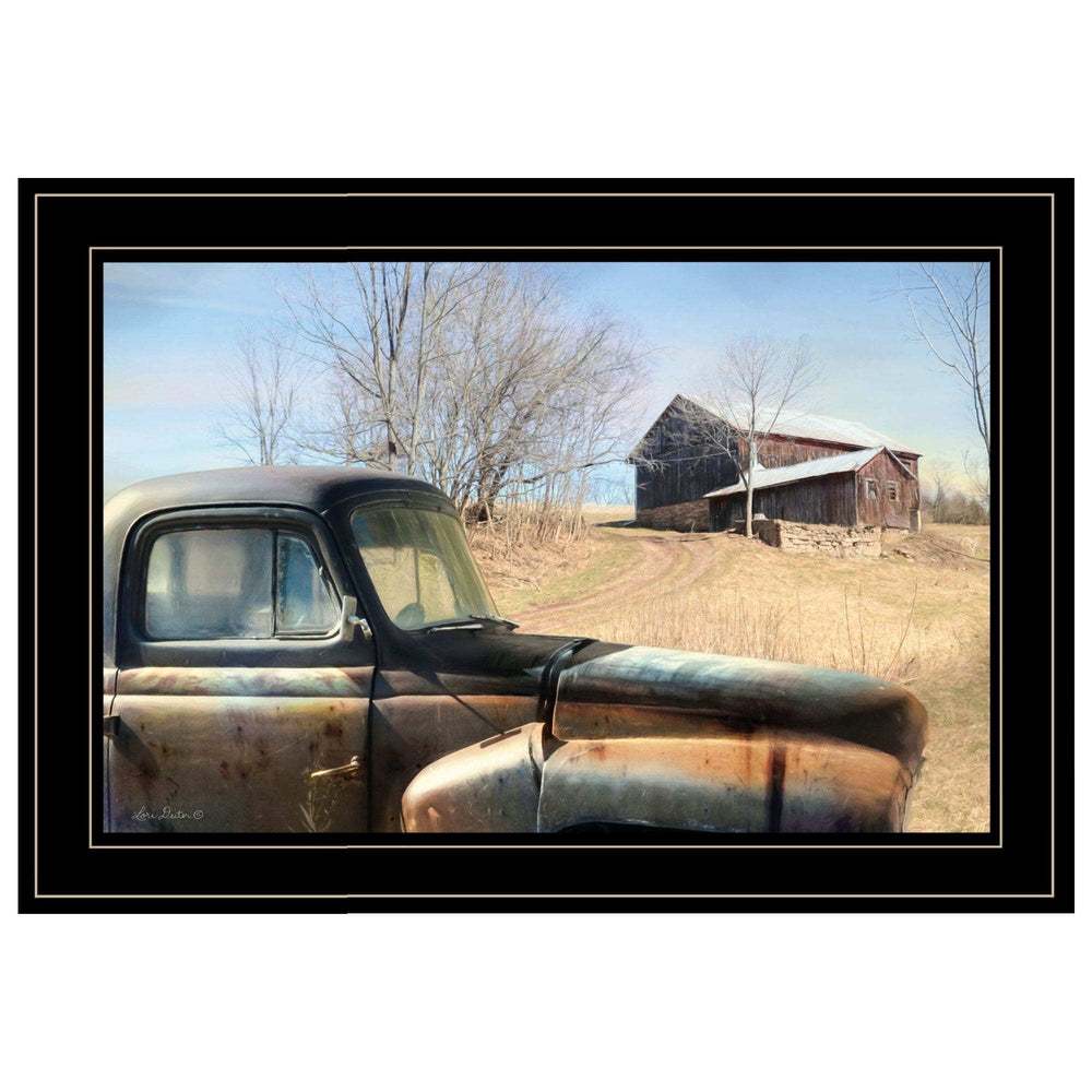 Vintage Farm Trucks 2 Black Framed Print Wall Art - Homeroots - Flyclothing LLC