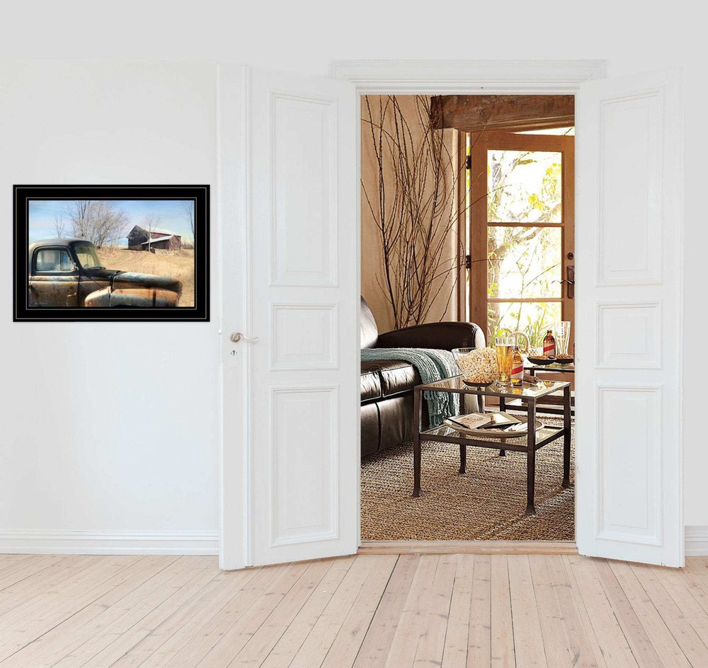 Vintage Farm Trucks 2 Black Framed Print Wall Art - Homeroots - Flyclothing LLC