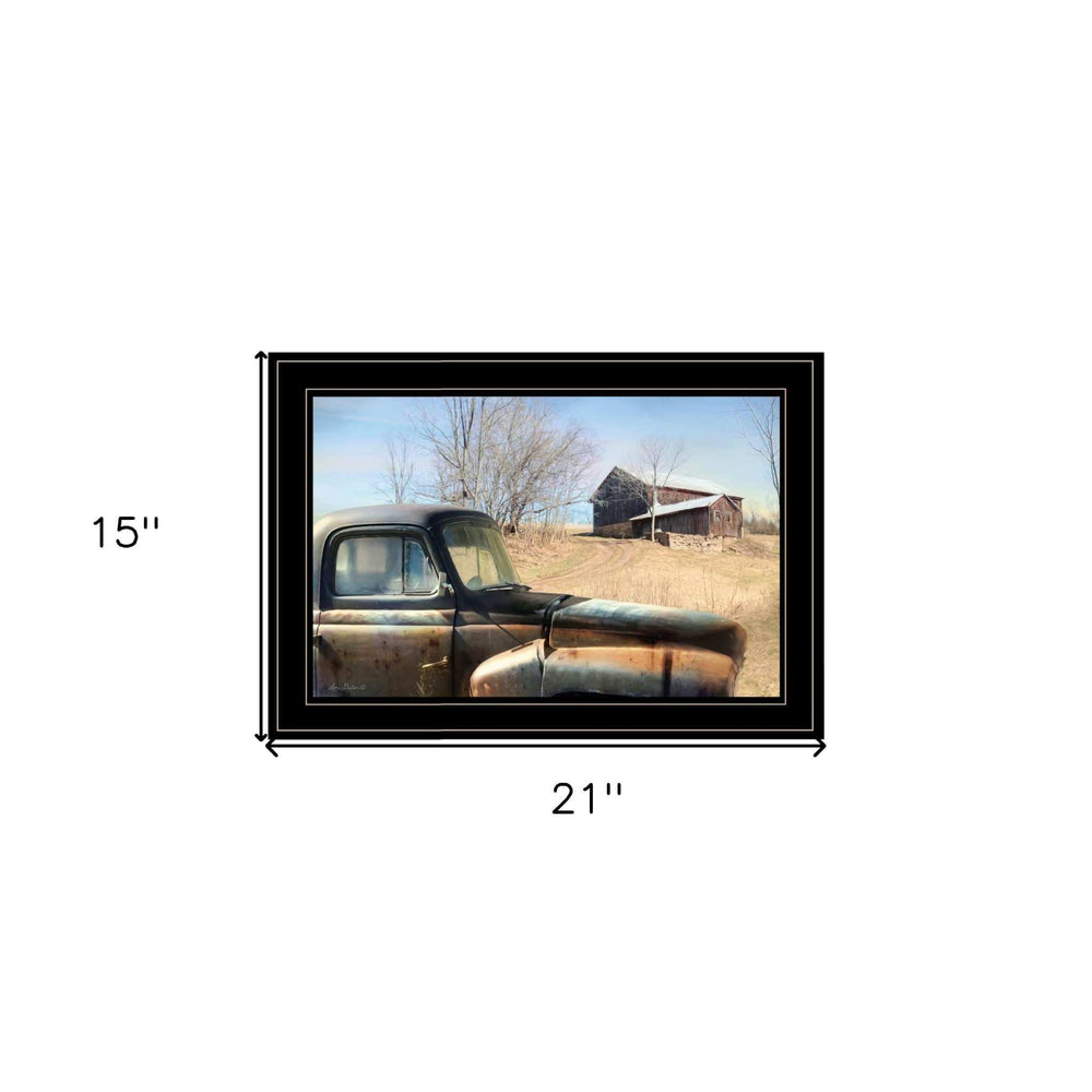 Vintage Farm Trucks 2 Black Framed Print Wall Art - Homeroots - Flyclothing LLC