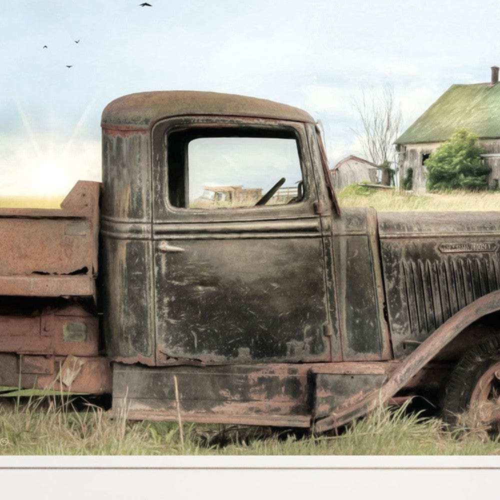 Vintage Farm Trucks I 1 White Framed Print Wall Art - Homeroots - Flyclothing LLC