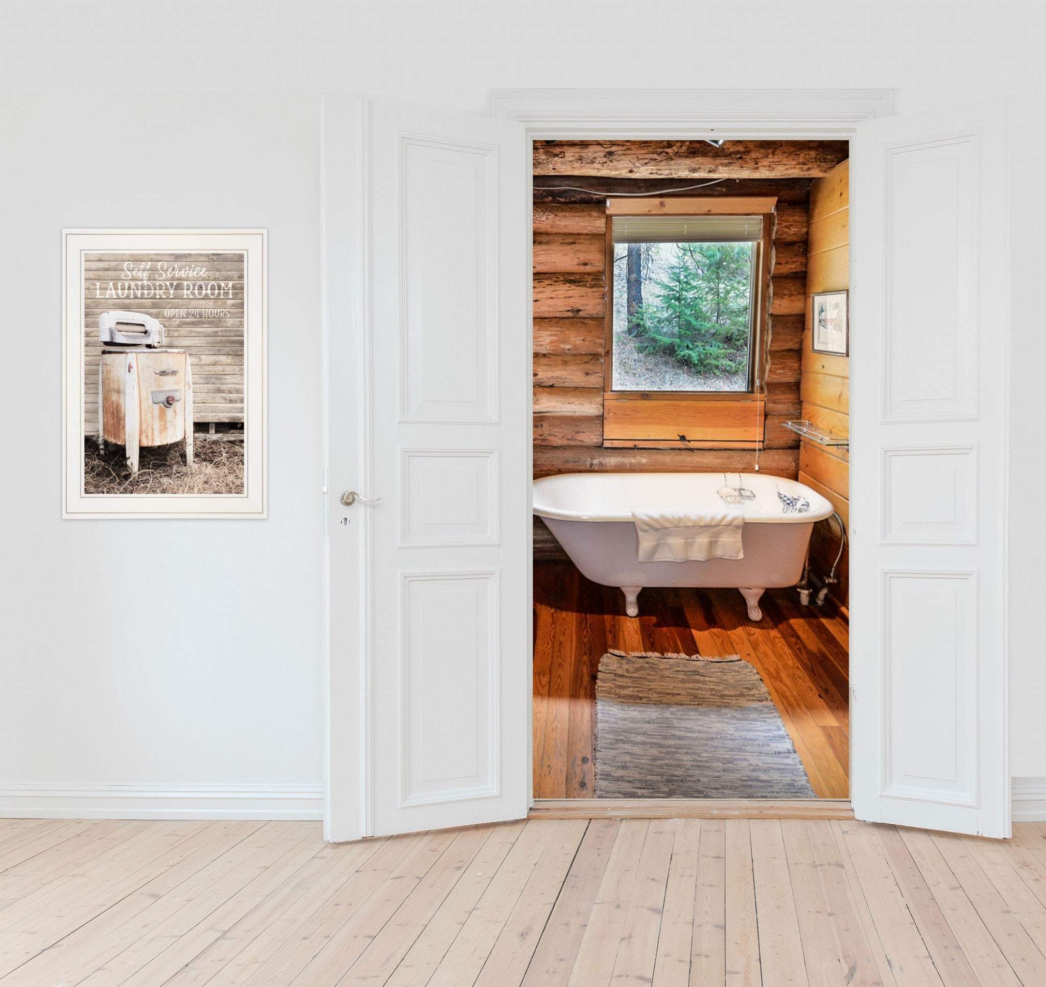Laundry Room 1 White Framed Print Bathroom Wall Art - Homeroots - Flyclothing LLC