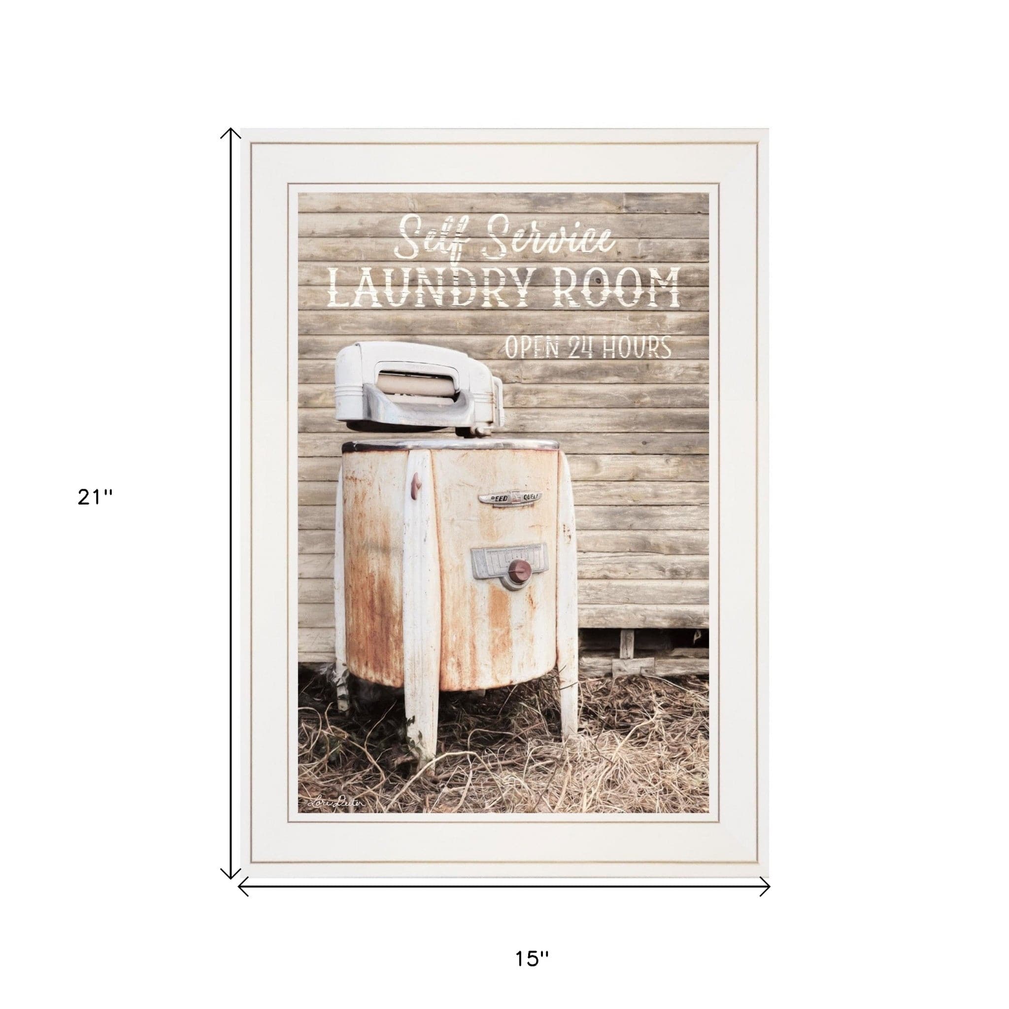 Laundry Room 1 White Framed Print Bathroom Wall Art - Homeroots