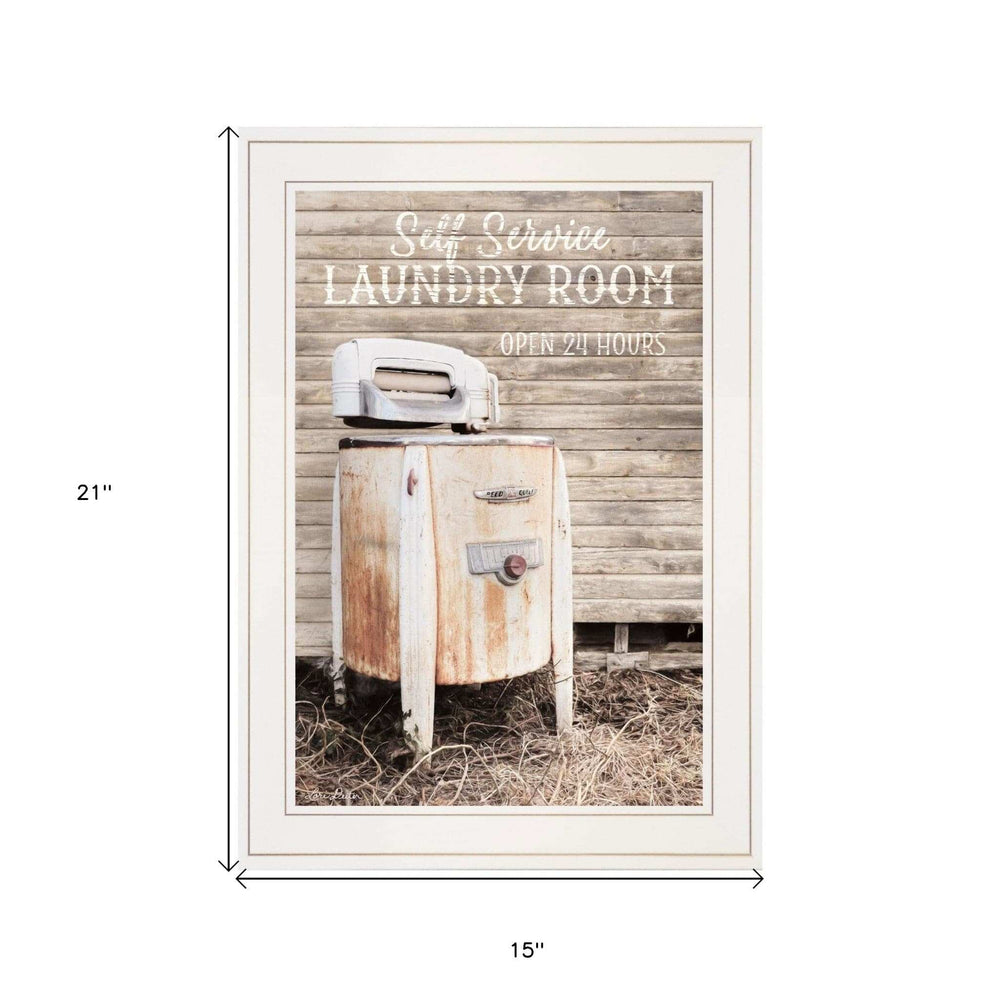 Laundry Room 1 White Framed Print Bathroom Wall Art - Homeroots - Flyclothing LLC