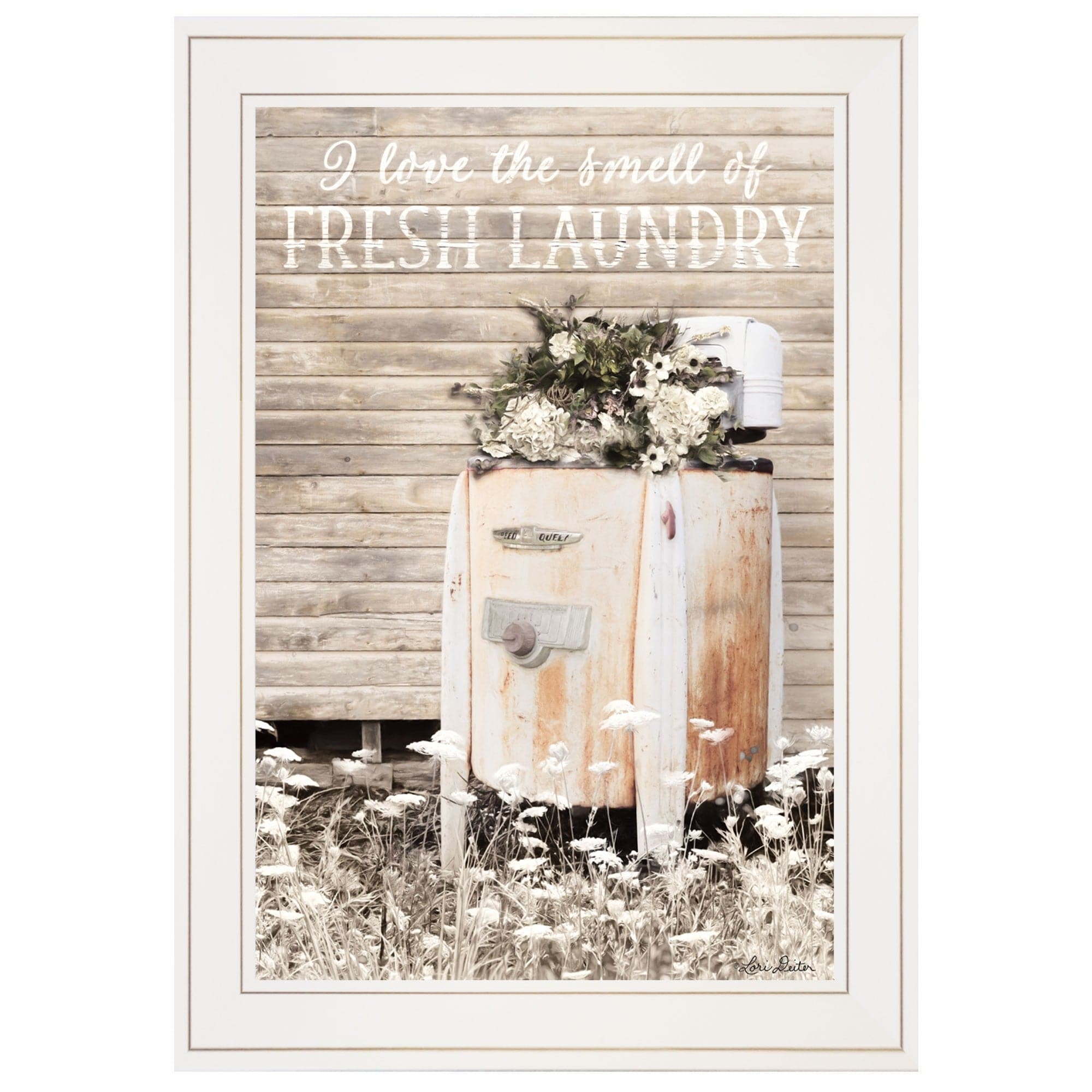 Fresh Laundry 1 White Framed Print Bathroom Wall Art - Homeroots