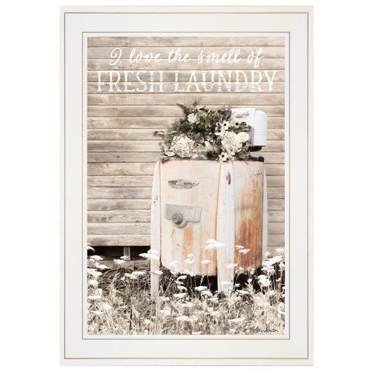 Fresh Laundry 1 White Framed Print Bathroom Wall Art - Homeroots