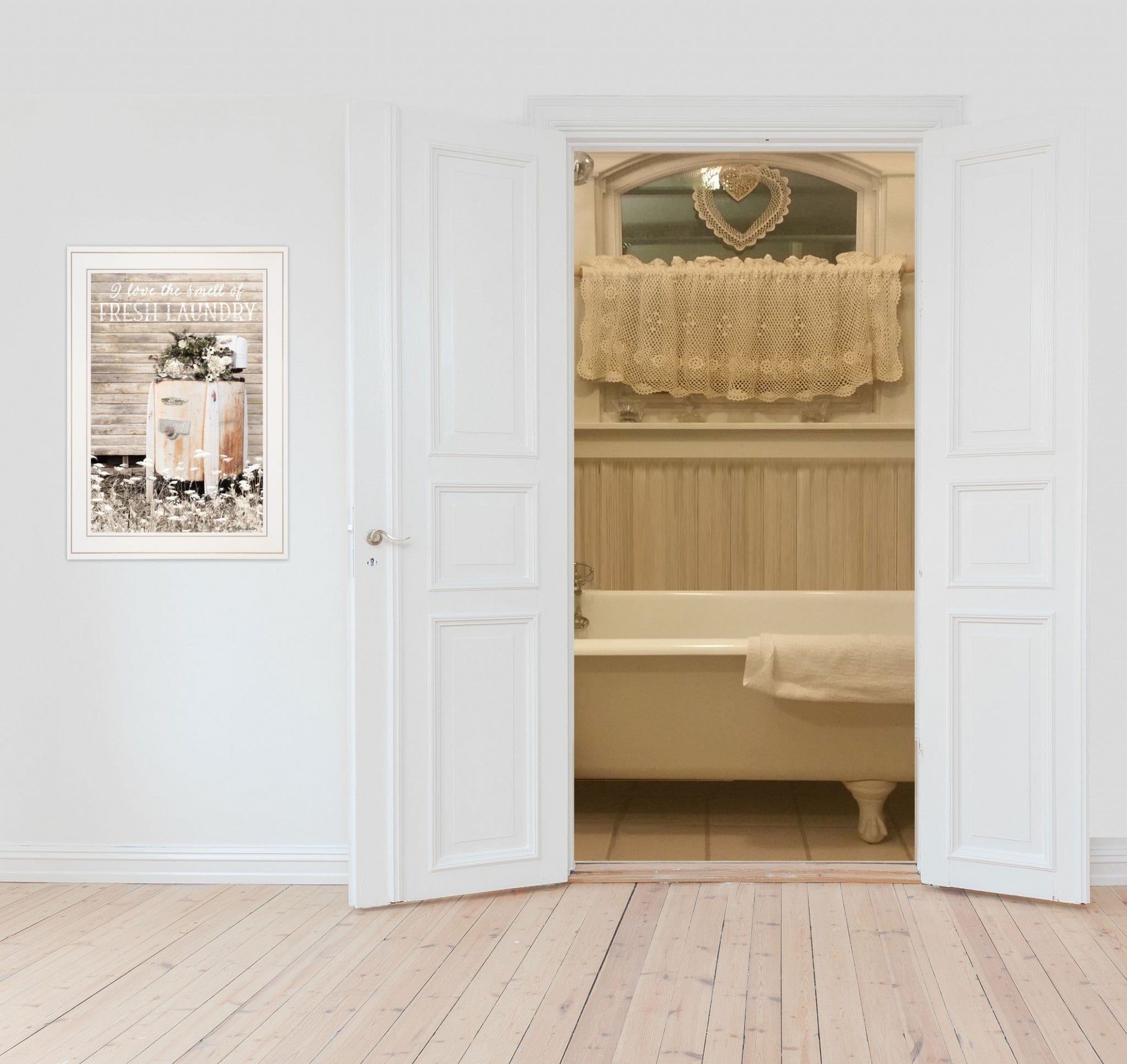 Fresh Laundry 1 White Framed Print Bathroom Wall Art - Homeroots