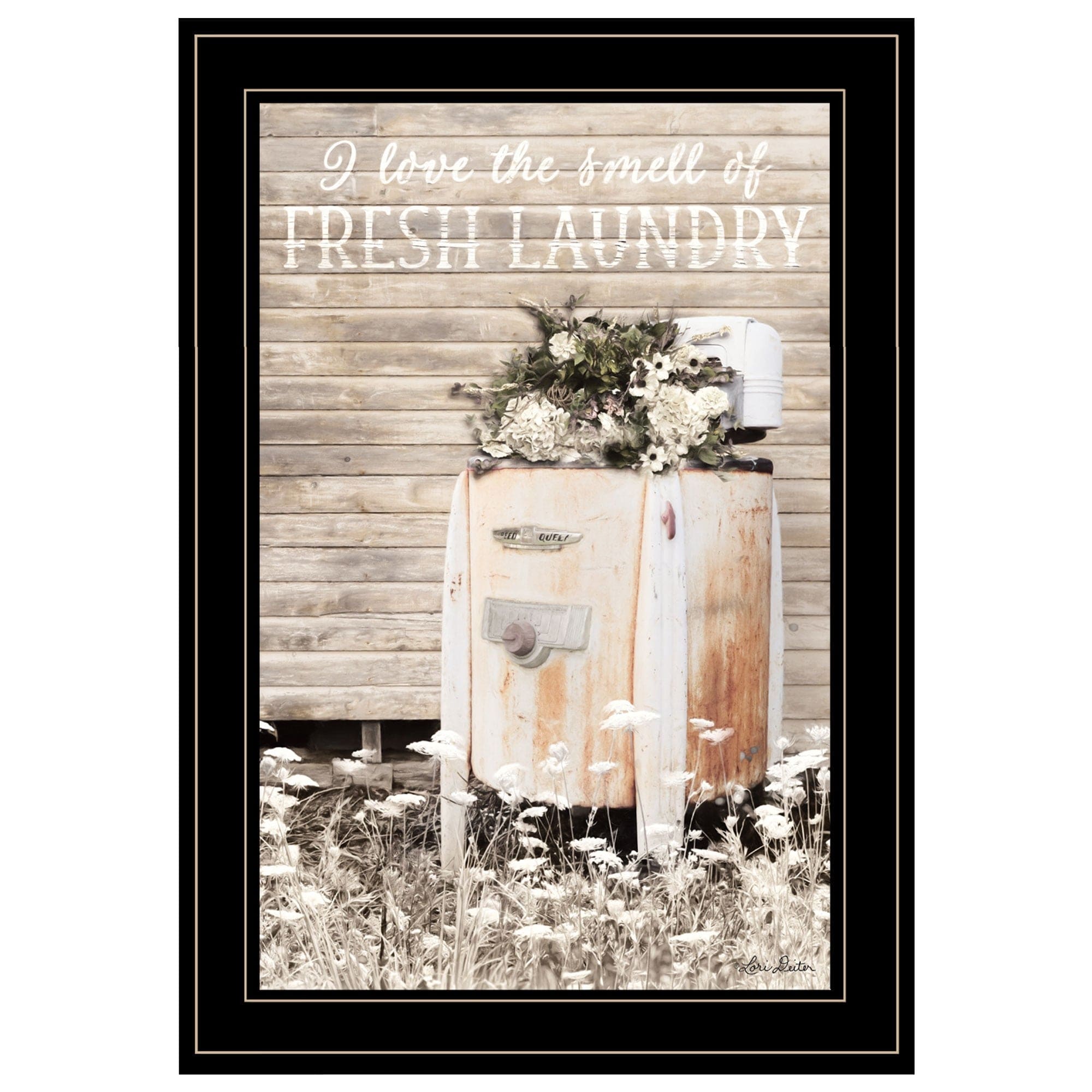 Fresh Laundry 2 Black Framed Print Bathroom Wall Art - Homeroots