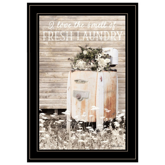 Fresh Laundry 2 Black Framed Print Bathroom Wall Art - Homeroots