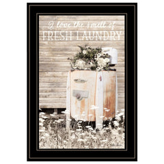 Fresh Laundry 2 Black Framed Print Bathroom Wall Art - Homeroots