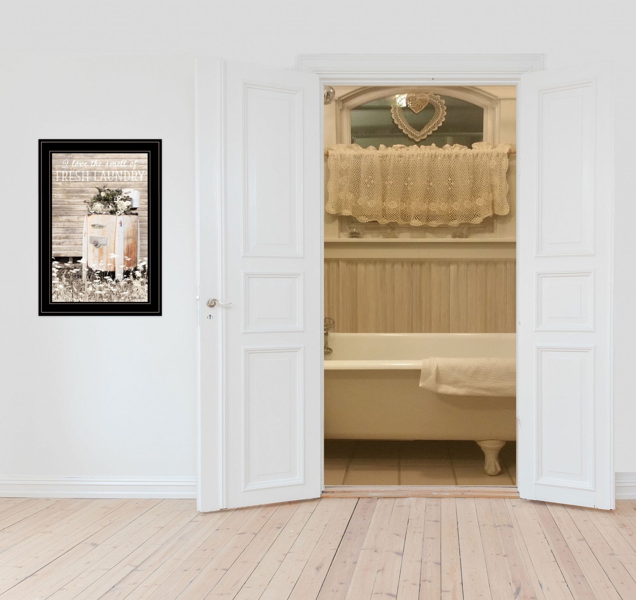Fresh Laundry 2 Black Framed Print Bathroom Wall Art - Homeroots