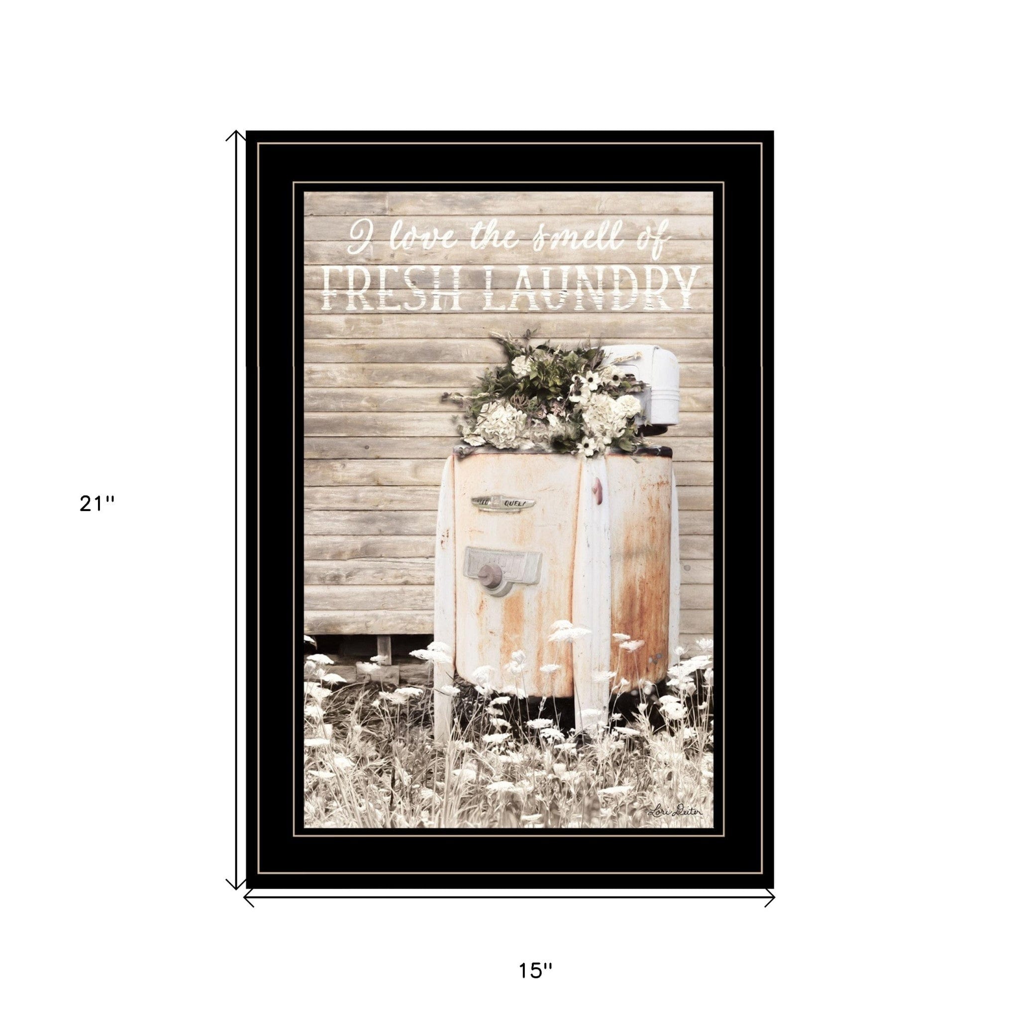 Fresh Laundry 2 Black Framed Print Bathroom Wall Art - Homeroots