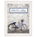 Flower Shop Bicycle 1 White Framed Print Wall Art - Homeroots