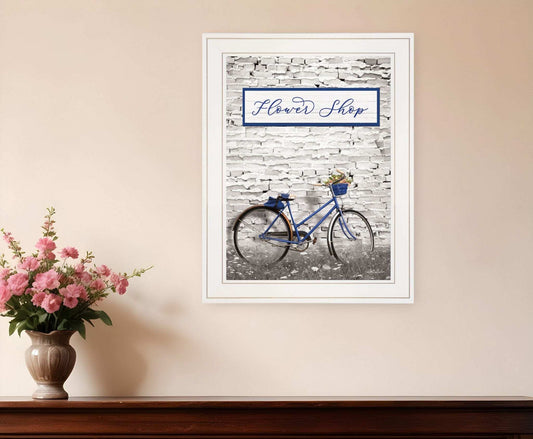 Flower Shop Bicycle 1 White Framed Print Wall Art - Homeroots - Flyclothing LLC