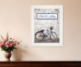 Flower Shop Bicycle 1 White Framed Print Wall Art - Homeroots