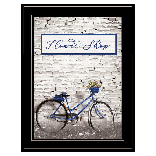 Flower Shop Bicycle 2 Black Framed Print Wall Art - Homeroots - Flyclothing LLC