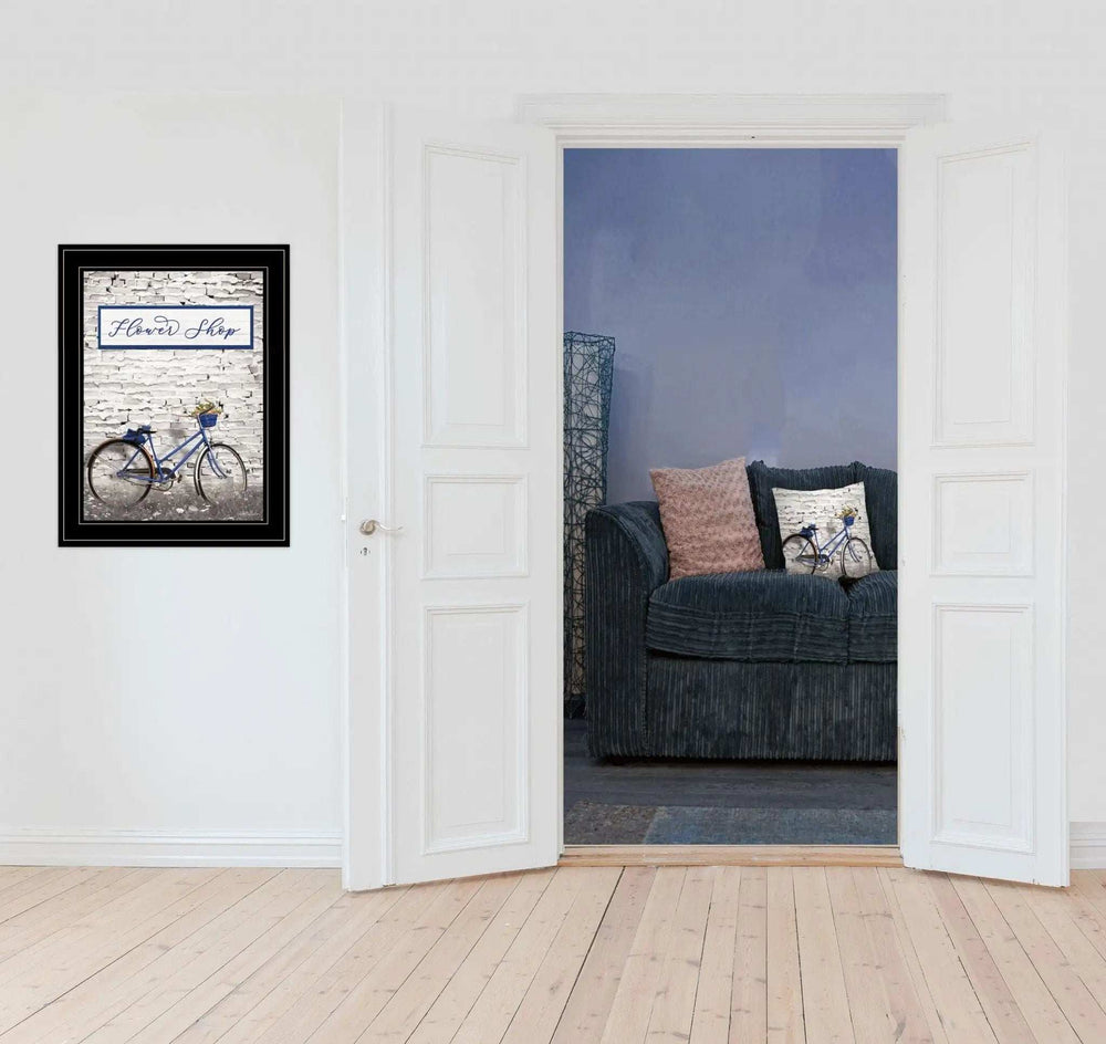 Flower Shop Bicycle 2 Black Framed Print Wall Art - Homeroots - Flyclothing LLC