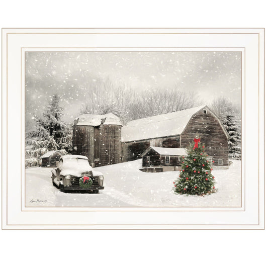 Farmhouse Christmas 1 White Framed Print Wall Art - Homeroots