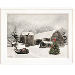 Farmhouse Christmas 1 White Framed Print Wall Art - Homeroots
