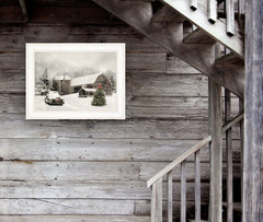 Farmhouse Christmas 1 White Framed Print Wall Art - Homeroots