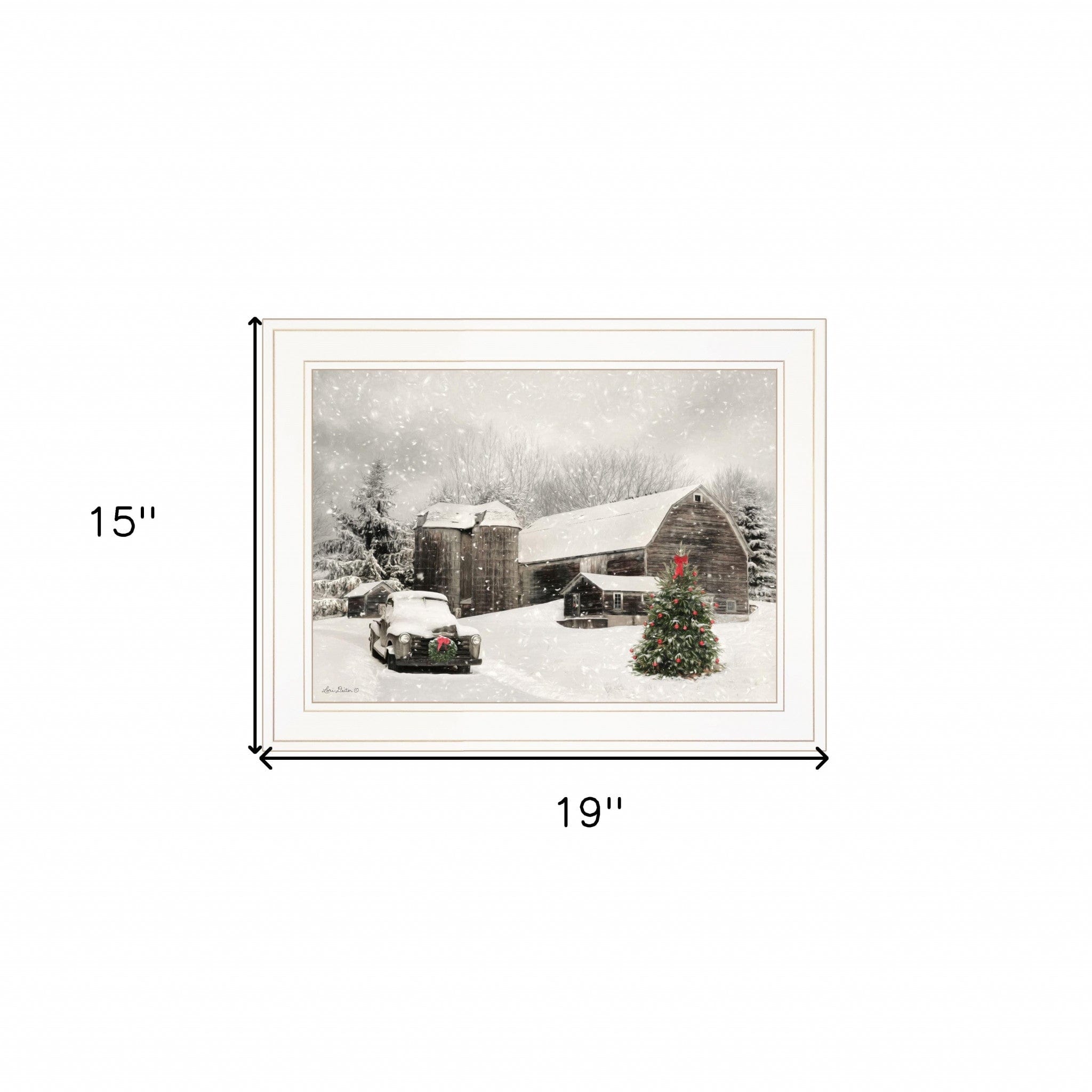 Farmhouse Christmas 1 White Framed Print Wall Art - Homeroots
