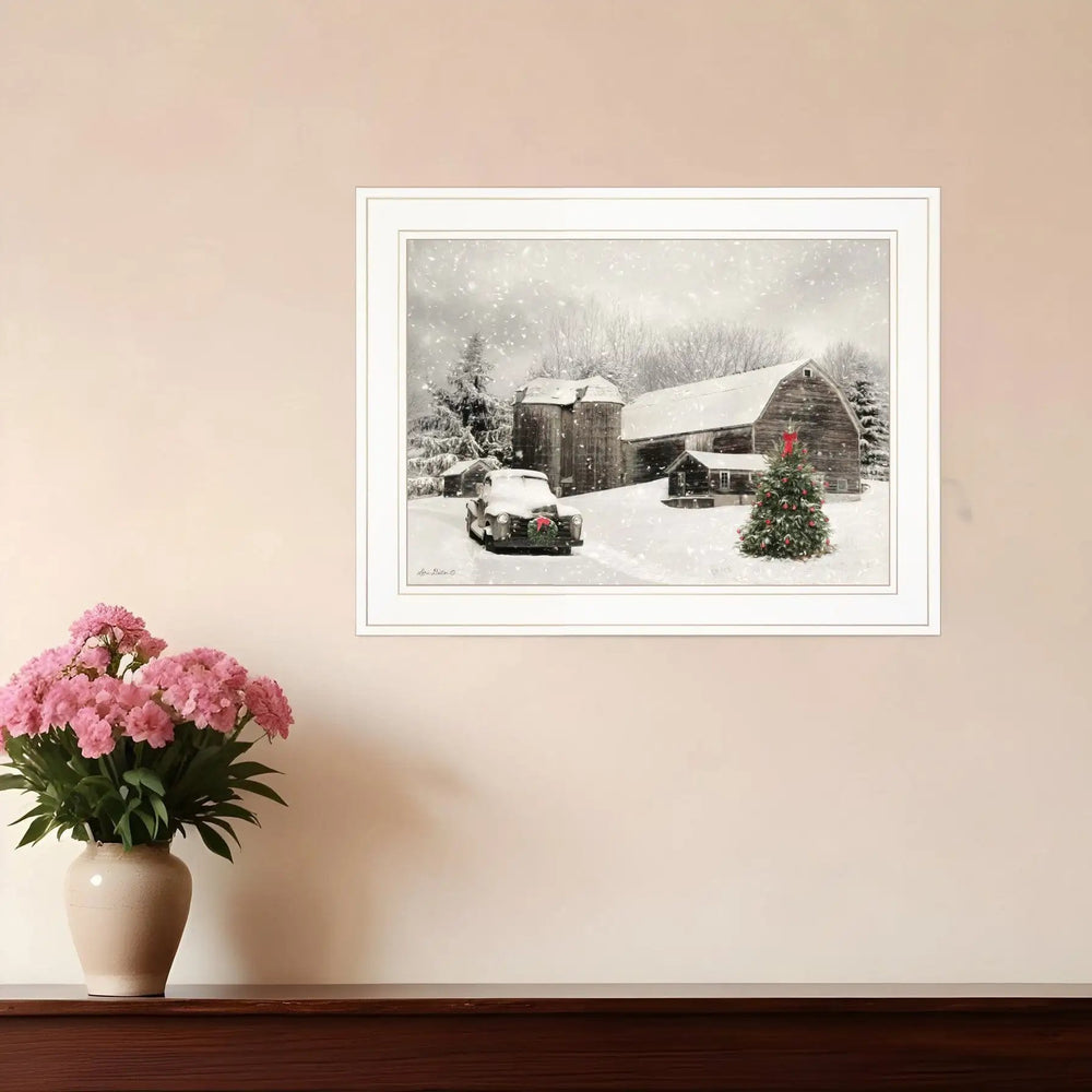 Farmhouse Christmas 1 White Framed Print Wall Art - Homeroots