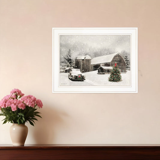 Farmhouse Christmas 1 White Framed Print Wall Art - Homeroots