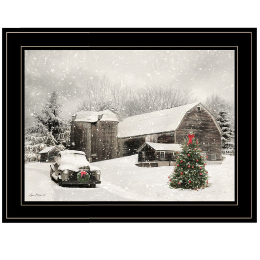 Farmhouse Christmas 2 Black Framed Print Wall Art - Homeroots