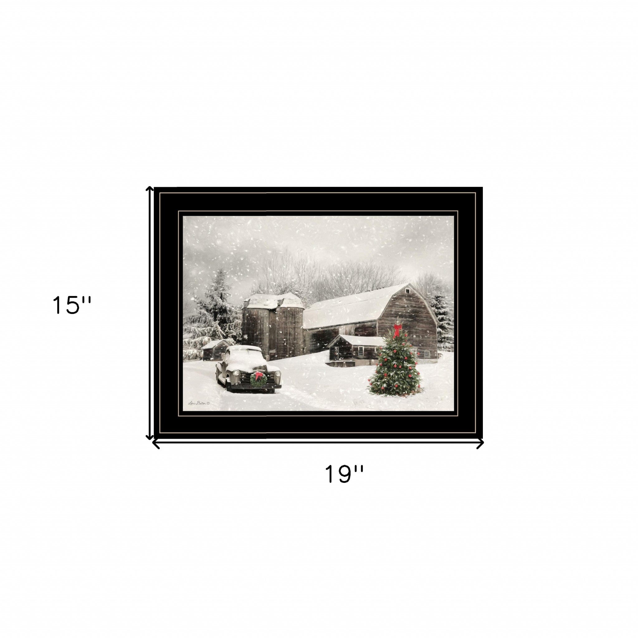 Farmhouse Christmas 2 Black Framed Print Wall Art - Homeroots