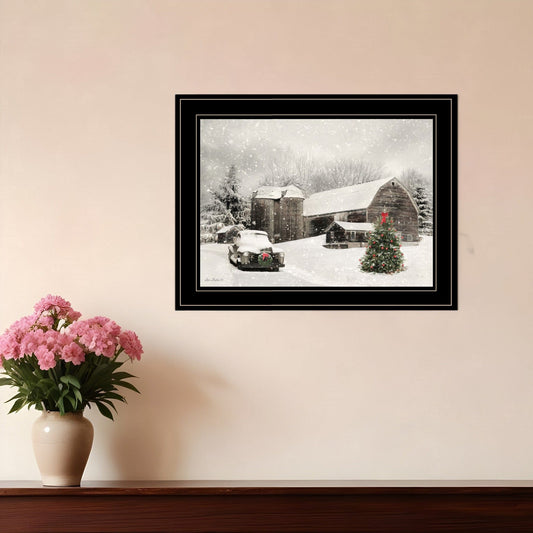 Farmhouse Christmas 2 Black Framed Print Wall Art - Homeroots