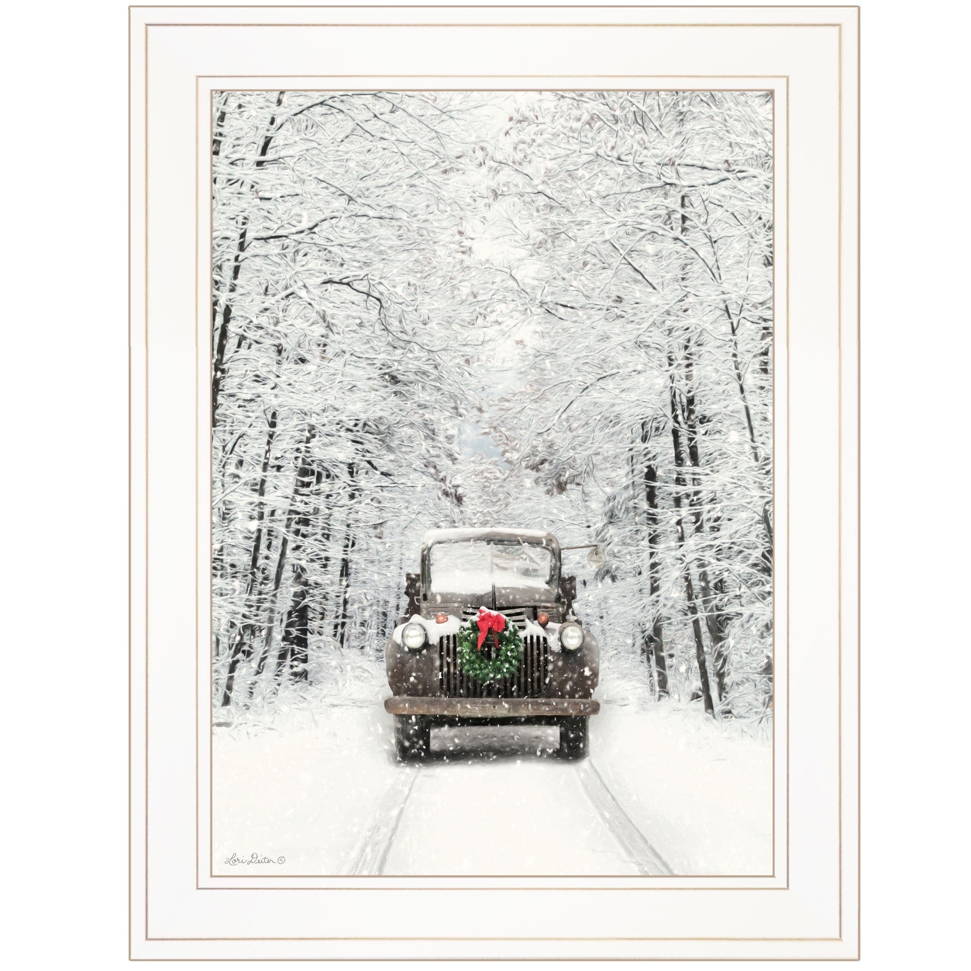 Antique Christmas 1 White Framed Print Wall Art - Homeroots
