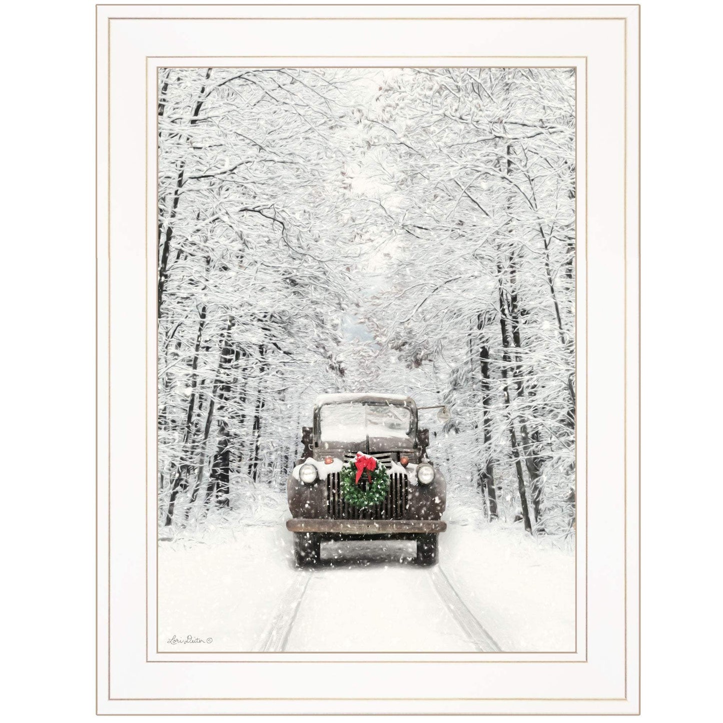 Antique Christmas 1 White Framed Print Wall Art - Homeroots - Flyclothing LLC