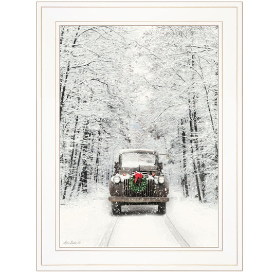 Antique Christmas 1 White Framed Print Wall Art - Homeroots