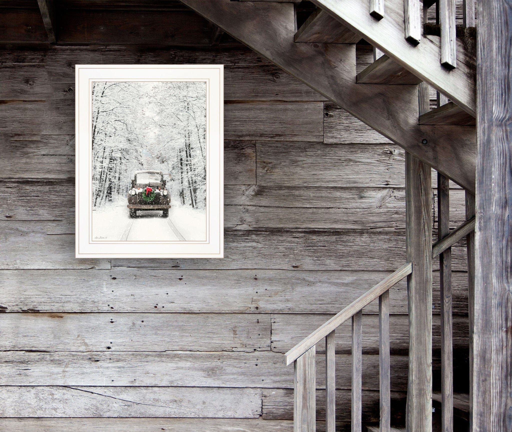 Antique Christmas 1 White Framed Print Wall Art - Homeroots