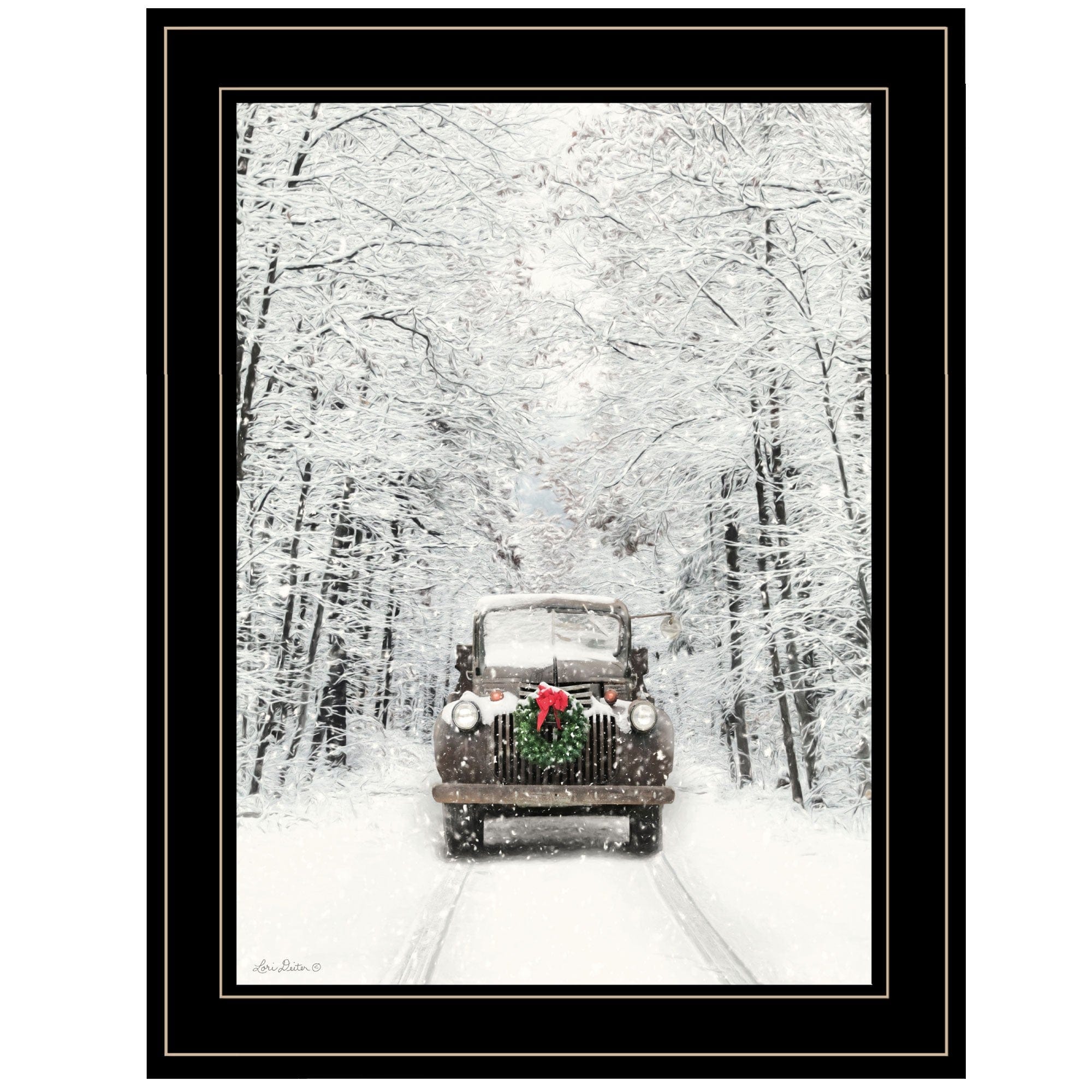 Antique Christmas 2 Black Framed Print Wall Art - Homeroots