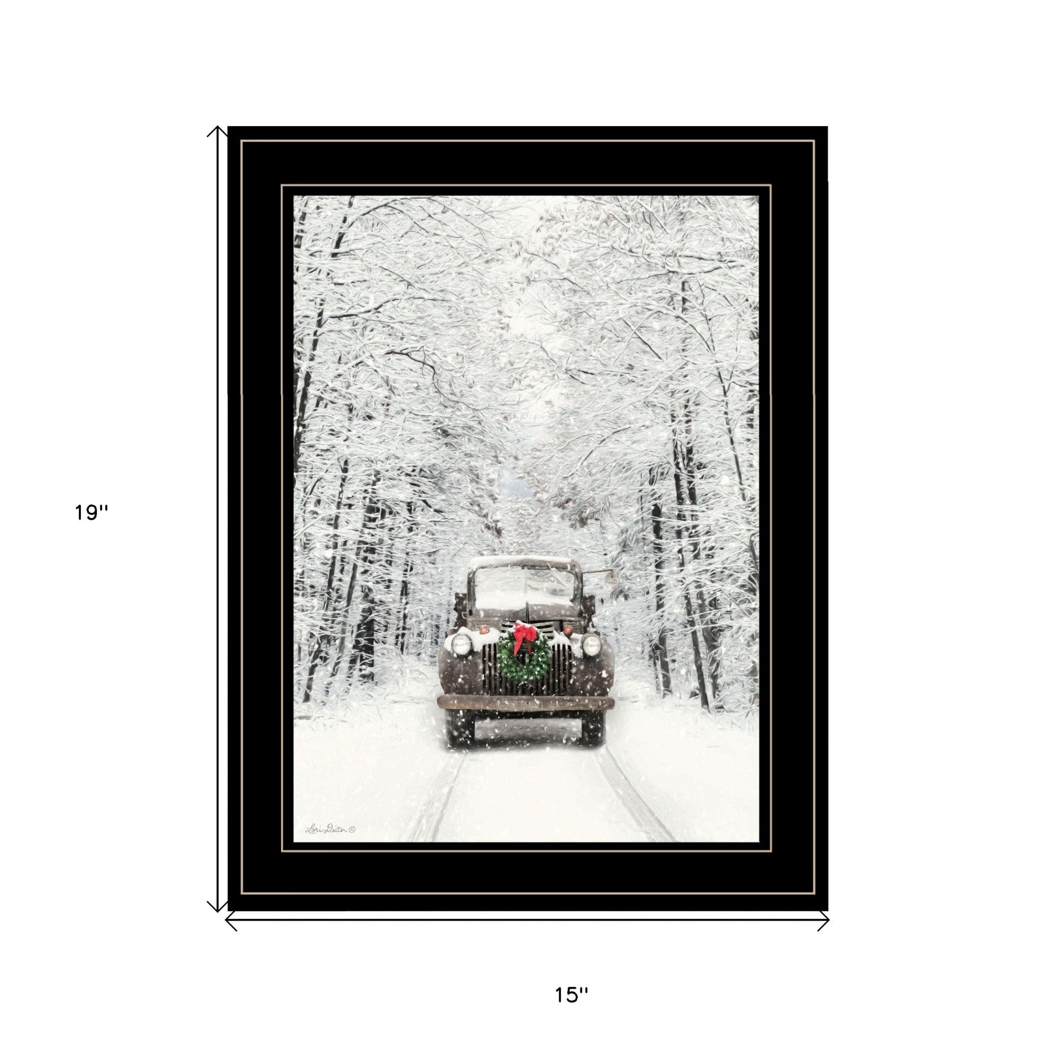 Antique Christmas 2 Black Framed Print Wall Art - Homeroots