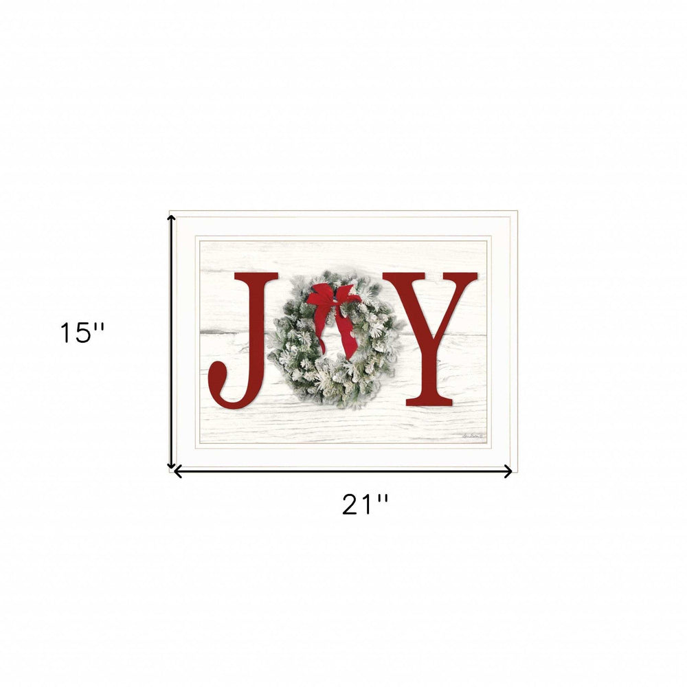 Christmas Joy 4 White Framed Print Wall Art - Homeroots - Flyclothing LLC