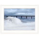 Blue Waves 1 White Framed Print Wall Art - Homeroots